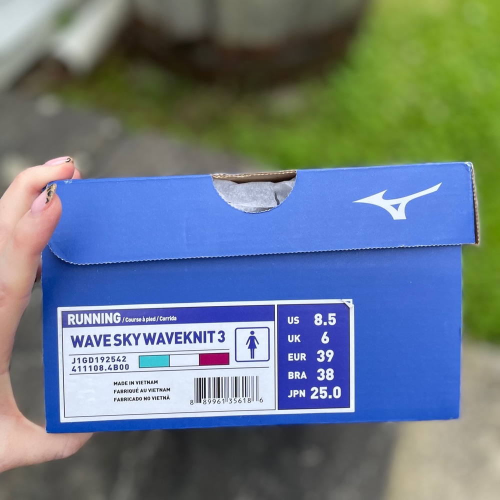 Mizuno Wave Sky Waveknit 3 Blue Box